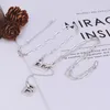 S925 Collier en argent sterling Créatif Rétro Multicouche Lettre B Couple Mode Réseau Classique Tempérament Rouge Personnalité Créative Bijoux Simples