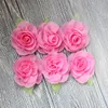 2,3 "Chiffon-Stoff Blumen mit Blatt für Baby Mädchen Kinder Haar Blumen DIY Blumen Zubehör Hochzeit Dekoration