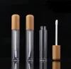 200pcs 5ml Empty Natural Bamboo Lip Gloss Tubes DIY Lip Balm Bottles Vials Cosmetic Makeup Travel Containers with Wand