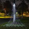 Trädgårdsdekorationer 8 lägen Solar LED Waterfall String Lights 350st Light Pärlor Lämpliga för Holiday Christmas Party Favor Garden Decoration Lights 231124