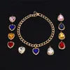 Cat Collars & Leads Boutique Rhinestone Gemstone Necklace Pet Collar Adjustable Metal Love Pendant Accessories