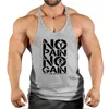 Herrtankstoppar Inga smärtförstärkning av fitnesskläder kroppsbyggande topp Men Gym Stringer Singlet Cotton ärmlös skjorta Workout Man Undertröja 230425