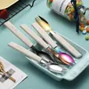 Spoons EIMAI 1pc Stainless Steel Spoon Fork Knife Portable Salad Cooking Utensil Outdoor Picnic Tableware
