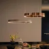 Peklåda C-formad cirkulär ring Restaurang Chandelier Modern Creative Lifting Study Office Lamp rostfritt stål matbord