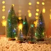 装飾花ミニクリスマスツリーパインニードルホームテーブルのためのdiy装飾ナビダドクリスマス装飾