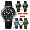 Orologi di alta qualità Diver 300 M 42mm Orologio da uomo automatico Orologio da polso da uomo con cinturino in caucciù quadrante bianco / nero / blu / verde / grigio