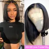 Rebecca Fashion Bob Wig Short Lace Forhead Real Man Brazilian Prosty włosy Bob Poster Kobiety