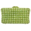 Avondtassen prachtige luxe groene kristallen kettingfeest schouderdoos clutch tas handtassen SC776 230426