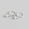 Серьги-гвоздики из стерлингового серебра S925 с квадратным цирконом и минималистичным дизайном в ювелирных изделиях для ушей INS Wind