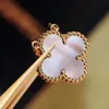 Kolczyki designerskie 4/Four Leaf Clover Charm Fourleaf Clover Naszyjnik Prosty v Złoto zagęszczony K Rose Styl wisiorek mody Styl