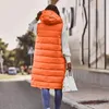 Gilets pour femmes Plus la taille 5XL vestes d'hiver sans manches pour femmes garder au chaud élégant gilet à capuche Parkas dame coton rembourré mi long gilet