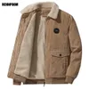 Männer Unten Parkas Winter Fleece Jacke Männer 2023 Warme Dicke Cord Pelz Kragen Mantel Männlich Casual Fashion Outdoor Winddicht outwear 231124