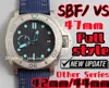 SBF / vs Luxury Men's Watch PAM985、47mmすべてのシリーズすべてのスタイル、排他的なP90ムーブメント、42、44mm他のモデル、316Lファインスチールがあります