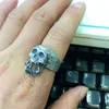 Cluster Rings Fnj 925 Серебряное кольцо для мужчин ювелирные украшения Оригинальный Pure S925 Sterling Punk Skull