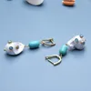Boucles d'oreilles pendantes pour femmes, culture d'eau douce naturelle, perle Keshi blanche, turquoise bleue, crochet pavé CZ