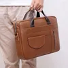 Porte-documents hommes porte-documents en cuir véritable mode affaires sacs à bandoulière 15 pouces sac à main pour ordinateur portable bureau pour homme sac fourre-tout
