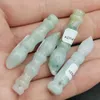 Certified Lavender Green Natural Type A Jade Jadeite Carved Brush Pen Pendant