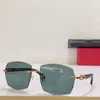 Men luxury brand designer sunglasses, mens and women rectangular frameless wooden legs fashionable sunglasses UV400 with original box CT00520