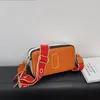Leather Designer Bags Multi -colored Small Camera Style Bag Dual Top Zip Crossbody Messenger Bag Women Removable and Adjustable Webbing Strap Shoulder Bag Purses