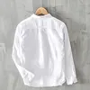 Men's Casual Shirts Designer Quality Long-sleeve Cotton Linen Brand For Men Trendy Comfortable Solid Tops Clothes Camisa Masculina