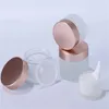 Frosted Clear Glass Jar Cream Bottle Cosmetic Container with Rose Gold Lid 5g 10g 15g 20g 25g 30g 50g 100g Packing Bottles for Lotion L Ftva