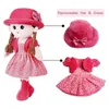 Poupées bébé fille en peluche en peluche avec une jupe de chapeau amoureuse chérie rag poupée confortable poupée de bébé doux poupée de sommeil pour gamin 230426