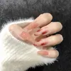 Fałszywe paznokcie 24pc/pudełko Odłączane migdałowe noszenie fałszywe paznokcie Pełna okładka z klejem prasowym Kobiet Manicure Beauty Tool