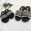 Tofflor sommarstrand sandaler blandade färger stickade öppna tå kvinnor randig tofs flip flops mujer mysiga platta bilder damer skor