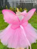 Mädchenkleider Mädchen Rosa Glitzer Schmetterling Feenkleid Kinder Häkelblume Tutu Kindergeburtstag Halloween Weihnachten Kostüm Outfit