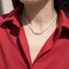 Catene Apaison 92QTY S925 Ciondoli per collana in argento Moda semplice Moissanite's High Grad E Collar Chain