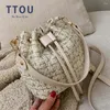 Shoulder Bags Bags Brand High Quality Designer Bucket Bag Wool Handbags Beading Lady Purses Clutches Messenger Chain Small Totes