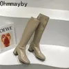 Fersenfrauen 135 hohe schlanke Modesfrau Kniehohe Frauenschuhe Winter weiche Leder lange Stiefel 231124 Knies 526