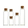 Durchmesser 22 mm Glasflasche mit Korkstopfen, 6 ml, 8 ml, 10 ml, 12 ml, 17 ml, 20 ml, 30 ml, transparentes Mini-Wunschfläschchen, Reagenzglas