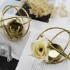 Candle Holders Centerpiece Candlestick Elegant Iron Art Geometric Hollow Ball Holder European Style 3d Flower Decoration For Candlelight