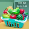 Kitchens Play Food Cutting Toy for Kids Kitchen Pretend Fruit Vegetable Accessories Educational Toddler Children Gift 231124