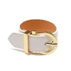 Bangle High Quality PU Leather Single Circle Gold Color Stainless Steel Belt Bracelets For Women Fashion Jewelry LB029