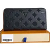 Moda czarna empreinte clutch lady panie długi portfel PU skórzany pojedyncze portfele z zamkiem błyskawicznym Klasyczne uchwyt na kartę kukurydzy 60017 Torebka uchwyt karty N60017