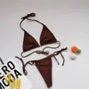 Costumi da bagno da donna Mini bikini sexy 2023 Donna a vita alta per le donne Halter Allacciatura a triangolo Costume da bagno Costume da bagno 230425