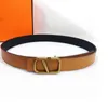 Man Woman Designer Belts Brown Luksusowy oryginalny skórzany v klamra krowaśnia antyczna złote pasy klamry Wysokiej klasy Ceinture dla kobiet