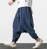 Męskie spodnie M6xl 7xl Plus rozmiar męskie bawełniane spodnie lniane Modna jesień długie przejścia Letnie hip hop taneczne spodnie czarne gary białe 230425
