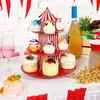 ベイクウェアツールペーパーカップケーキスタンドタワーディスプレイクリスマス3ティアウェディングケーキホームパーティーの装飾用DIYクラフトデザートラック