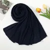 Plain Wrinkle Pom Pom Dot Bubble Chiffon Instant Hijab Shawl Lady High Quality Solid Wrap Headband Bufanda Muslim Snood 175*55Cm