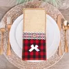 クリスマスの装飾4pcslot Burlap Cutlery Bag Holder Lace Tableware Pouch Pocket Party Decor Pockets Wedding Table Decoration 231124