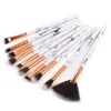 Marmeren oogmake -upborstel 10 pc's professionele make -up borstel tech schoonheid cosmetica borstels sets schoonheidstools 20sets 20sets