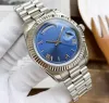 U1 Top-grade AAA high-end Mens Watch 2813 Sapphire Gray Baton datejust daydate 41mm Blue Smooth Automatic Mechanical montre de luxe Watch Oy ster Band Wrsitwatch Y591