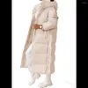 Trenchs de femmes manteaux d'hiver long manteau femmes couleur unie à capuche Parkas mode fermeture éclair à manches longues veste de poche pour