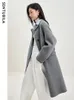 Women's Wool Blends Sentubila Winter 100 Coat for Women 2023 Enkla bekväma varma lapel Double -Faced Woolen Long Jacket Overcoat W34O49911 231124