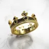 Ring Solitärring Royal Power Crown Goldener Ring aus 925er Sterlingsilber, viktorianischer Vintage-Stil, Geschenk für Männer und Frauen, Europa, Sommer, feiner Schmuck