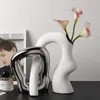 Vaser Specialformad färgkontrast Tvådelar Set Ceramic Vase Modern Creative Art Flower Arrangement Home Decoration Ornament