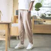 Mäns byxor Men Loose Casual Pants Chinese Style Linen Pants Men's Lantern Cotton Hemp Pants Men's Korean Version Harun Nine Points Pants 230426